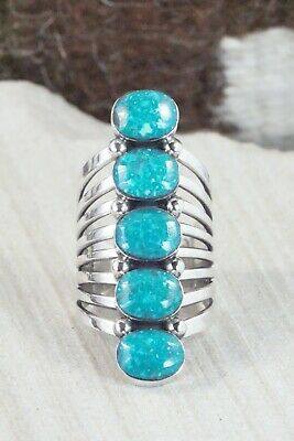 Turquoise & Sterling Silver Ring - Thomas Yazzie - Size 9.75