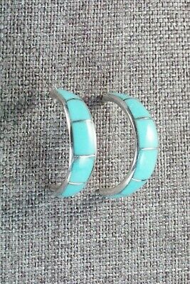 Turquoise & Sterling Silver Earrings - Philbert Chavez