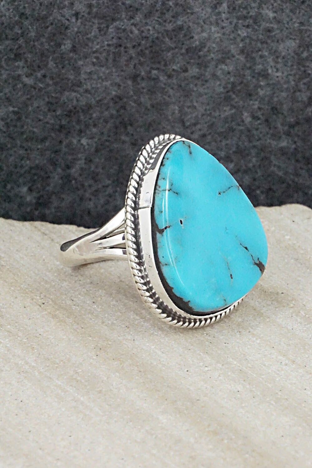 Turquoise & Sterling Silver Ring - Alice Rose Saunders - Size 6.5