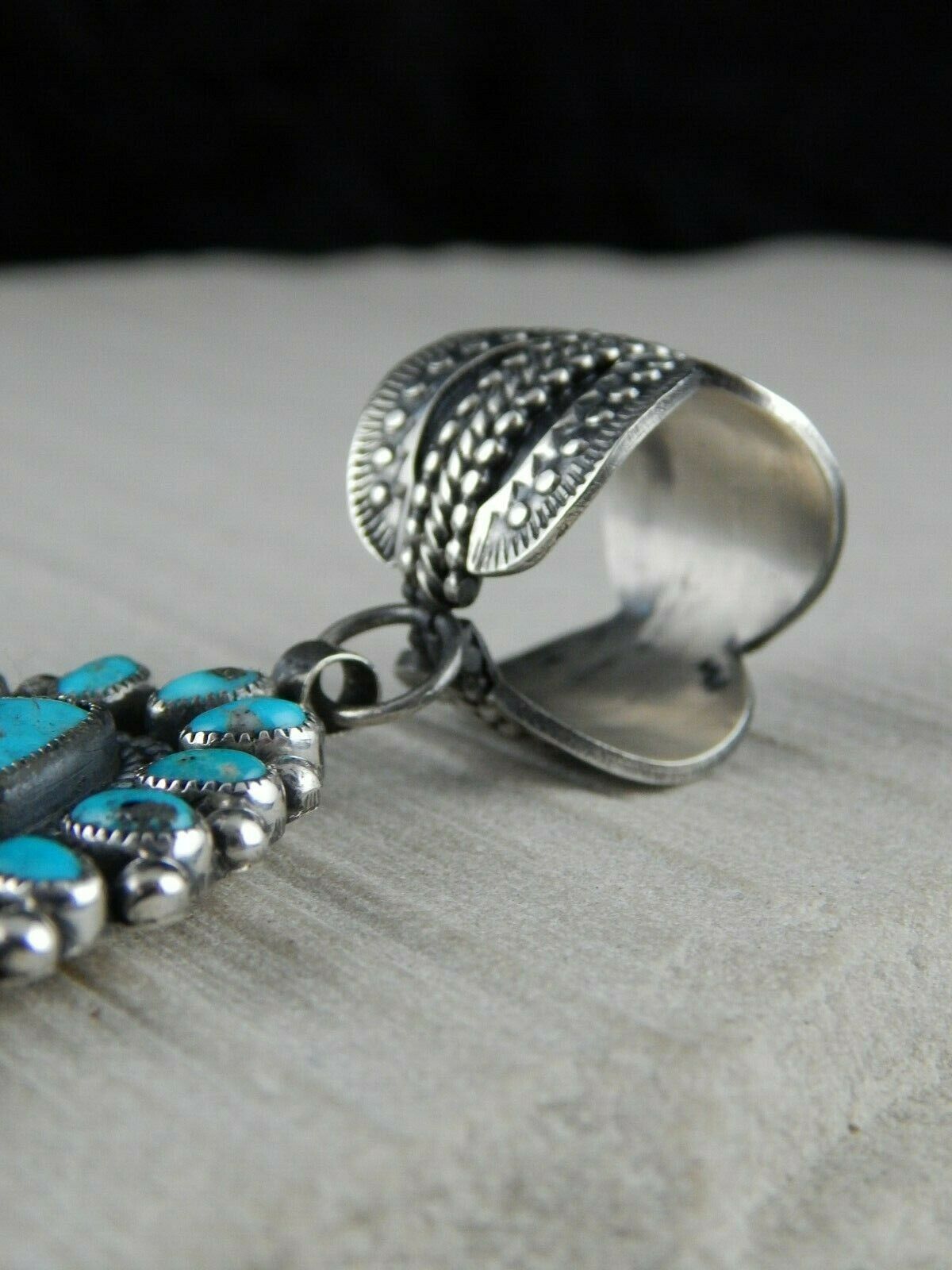 Navajo Turquoise and Sterling Silver Pendant - Myron Etsitty - High Lonesome Trading