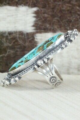 Turquoise & Sterling Silver Ring - Tom Lewis - Size 9