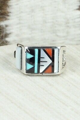 Turquoise & Sterling Silver Ring - Leslie & Gladys Lamy - Size 10.25