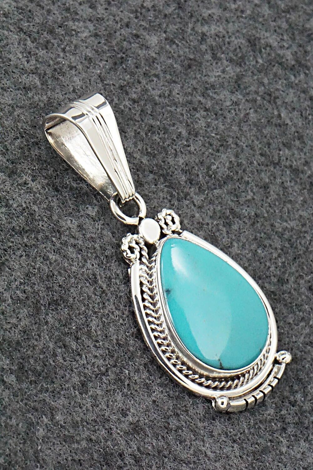 Turquoise & Sterling Silver Pendant - Samuel Yellowhair