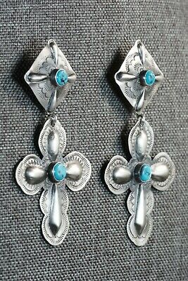 Navajo Turquoise and Sterling Silver Earrings - Glenn Livingston