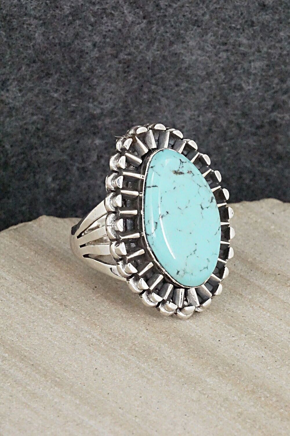 Turquoise & Sterling Silver Ring - Jimson Belin - Size 8.5