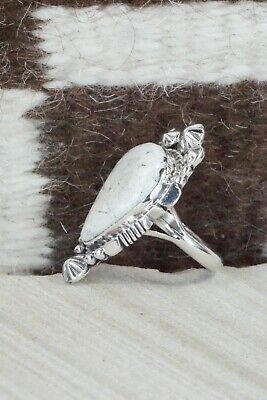 White Buffalo & Sterling Silver Ring - Daniel Benally - Size 8