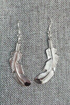 Navajo Sterling Silver Feather Earrings - Louise Joe