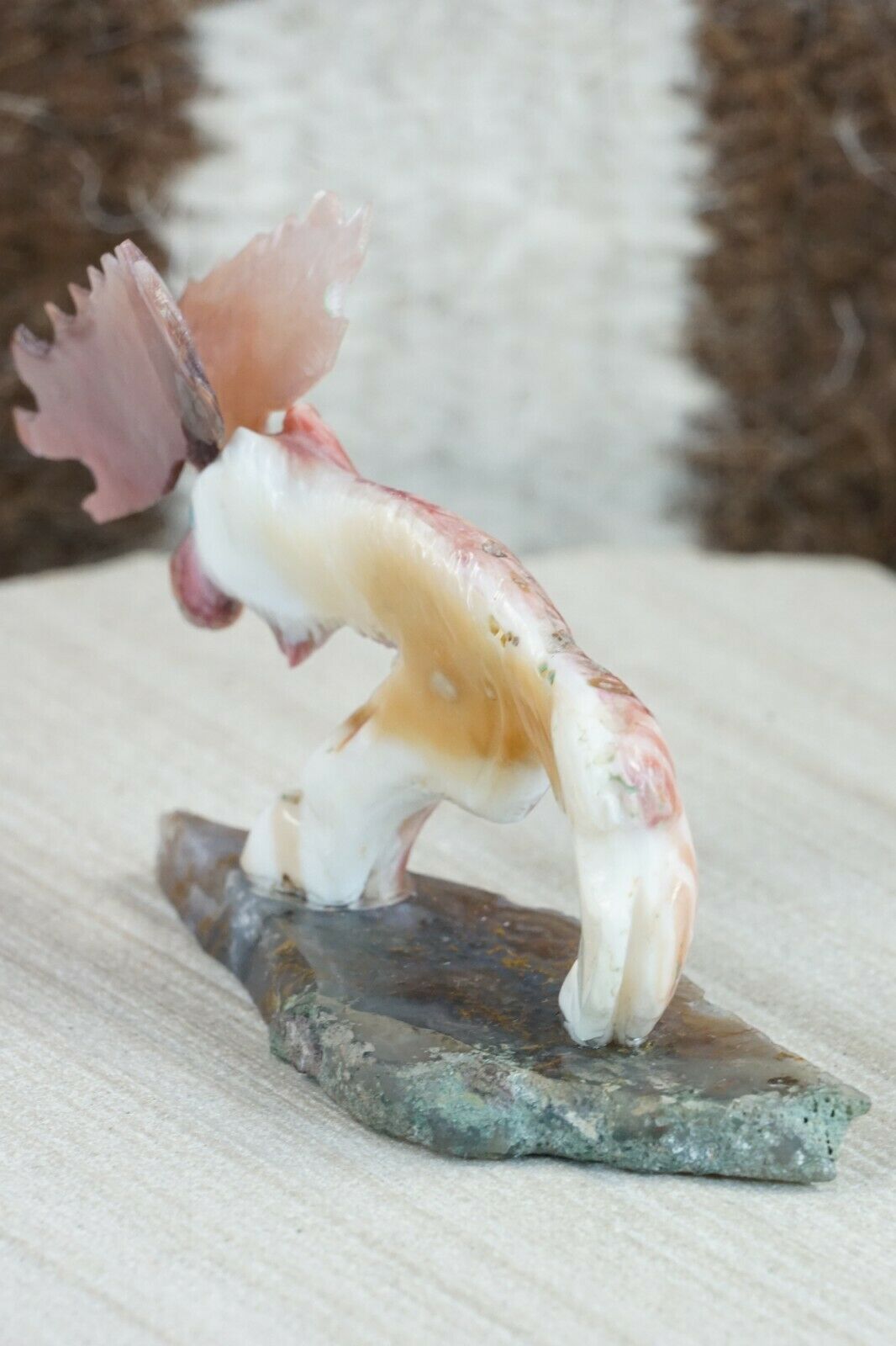 Spiny Oyster Moose Zuni Fetish Carving - Jonas Hastito