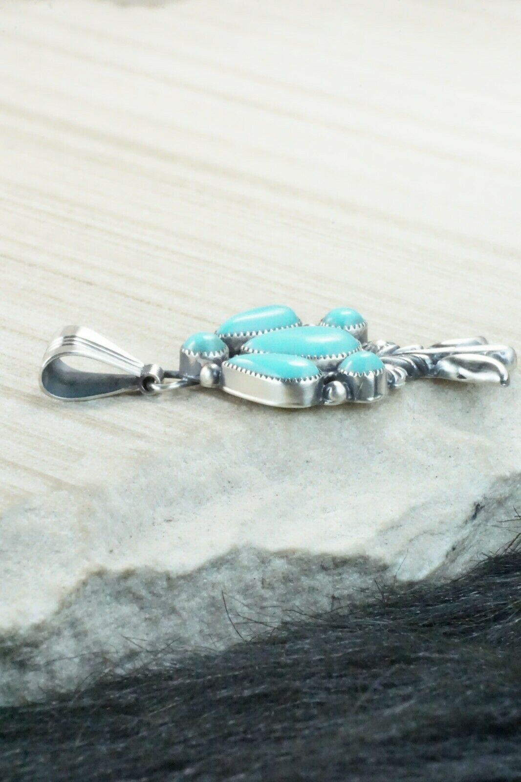 Turquoise and Sterling Silver Pendant - Bobby Platero