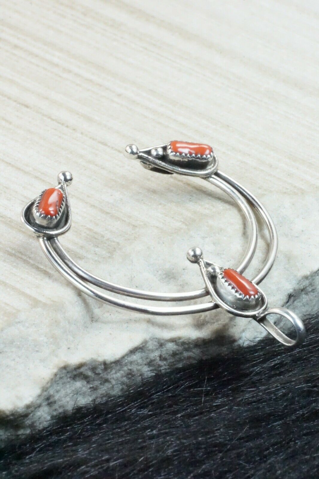 Coral & Sterling Silver Pendant - Priscilla Reeder