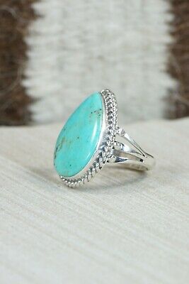 Navajo Turquoise and Sterling Silver Ring - Tom Dinetso - Size 5.5