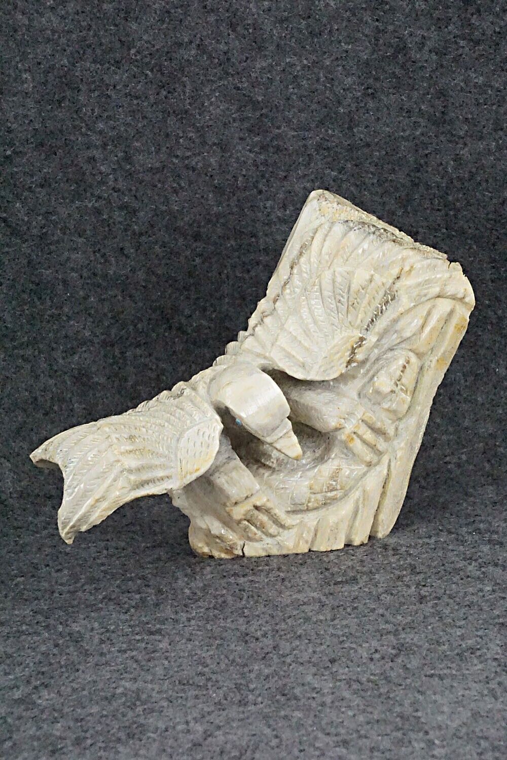 Eagle & Snake Zuni Fetish Carving - Jerrold Lahaleon