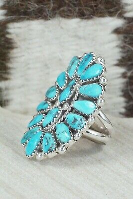 Turquoise and Sterling Silver Ring - Justina Wilson - Size 6