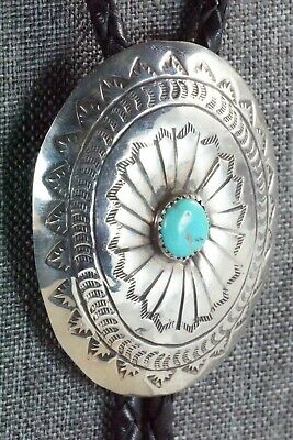 Navajo Turquoise & Sterling Silver Bolo Tie - Carson Blackgoat