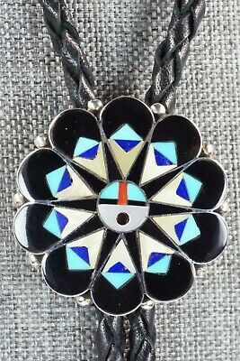 Multi Stone & Sterling Silver Bolo Tie - Delwin Gasper