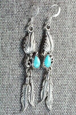 Turquoise & Sterling Silver Earrings - Etta Larry