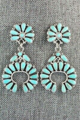 Turquoise and Sterling Silver Earrings - Zeita Begay