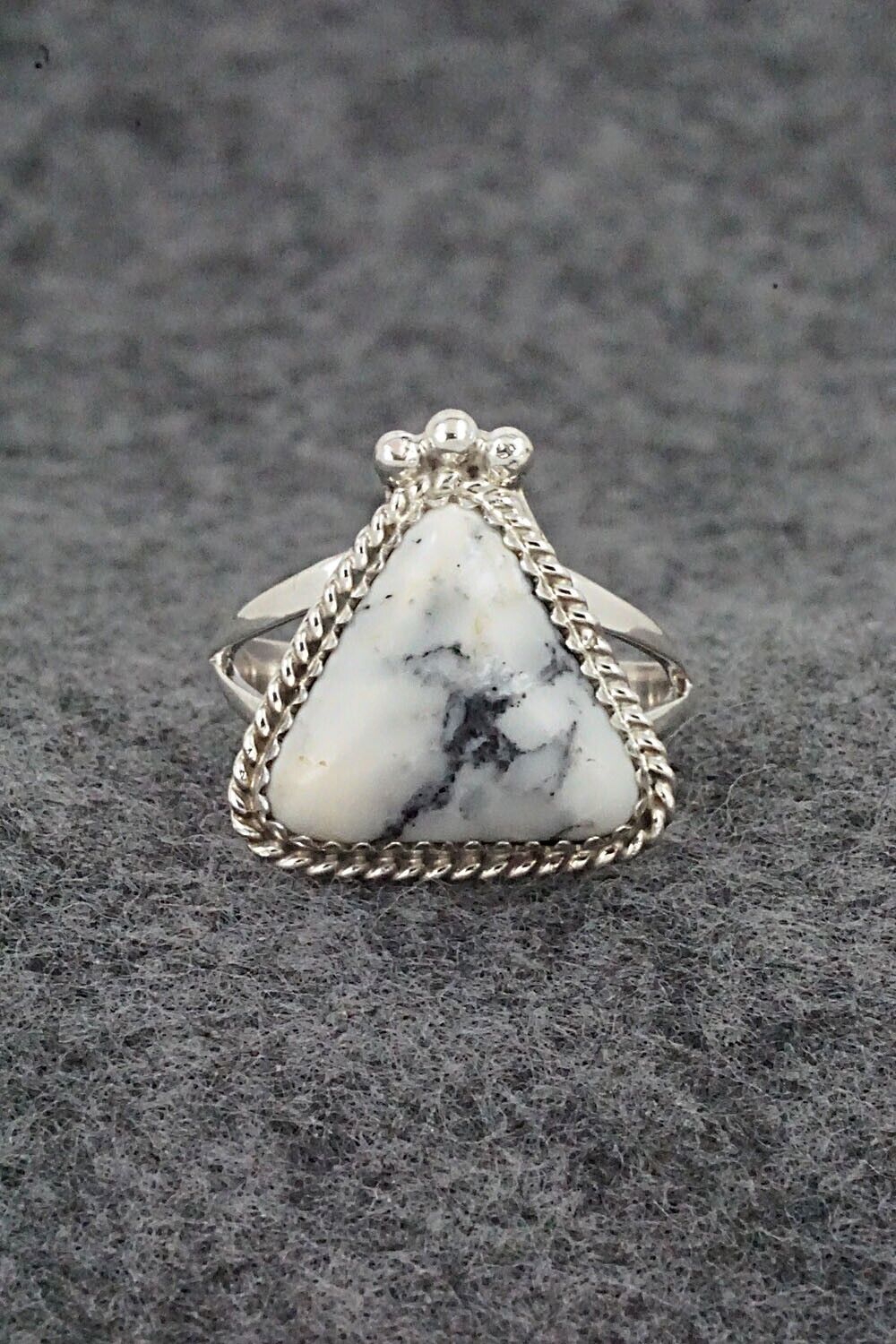 White Buffalo & Sterling Silver Ring - Judy Largo - Size 8.5