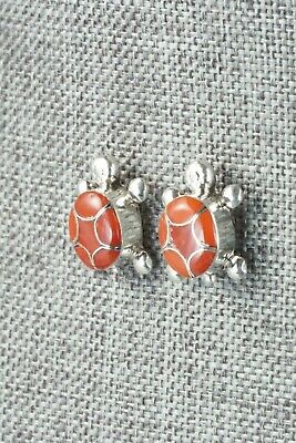 Coral & Sterling Silver Earrings - Amielda Peynetsa