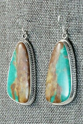 Navajo Turquoise and Sterling Silver Earrings - Verley Betone