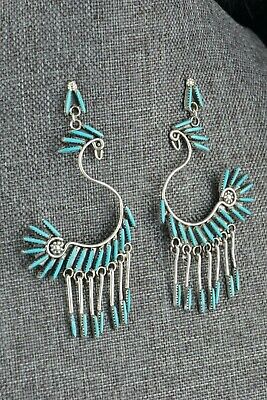 Turquoise & Silver Earrings - Jeannie Lastiyano - Zuni - High Lonesome Trading