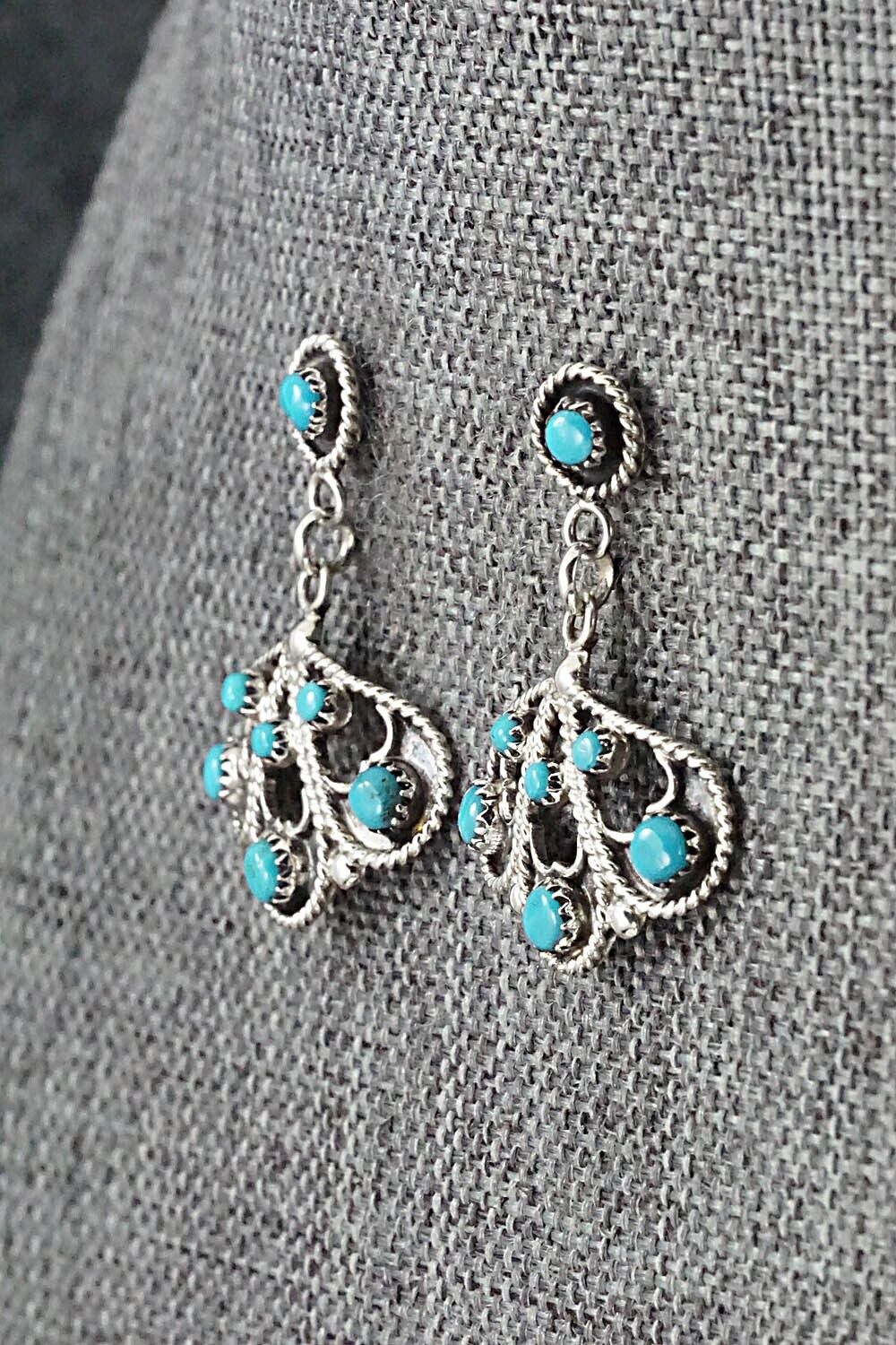 Turquoise & Sterling Silver Necklace and Earrings Set - Arlene Tsatie