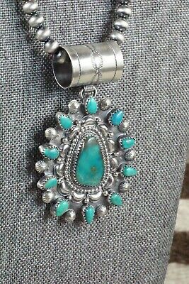 Turquoise Pendant & Sterling Silver Necklace - Tom Lewis