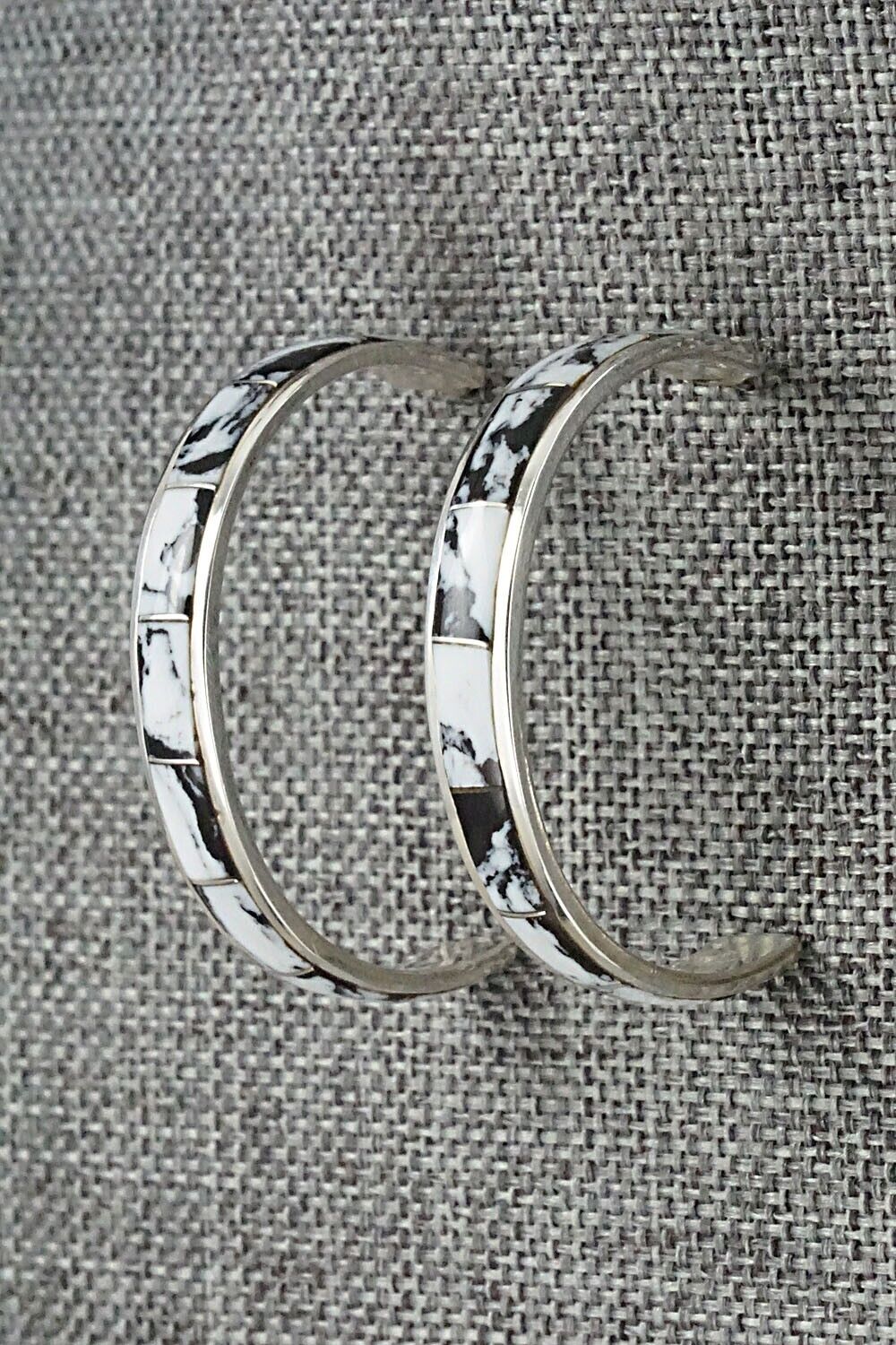 White Buffalo & Sterling Silver Earrings - Claresse Kylestewa