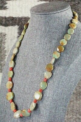 Turquoise, Coral & Sterling Silver Necklace - Navajo