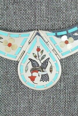 Inlay Turquoise, Abalone & Sterling Silver Necklace - Derrick Edaakie
