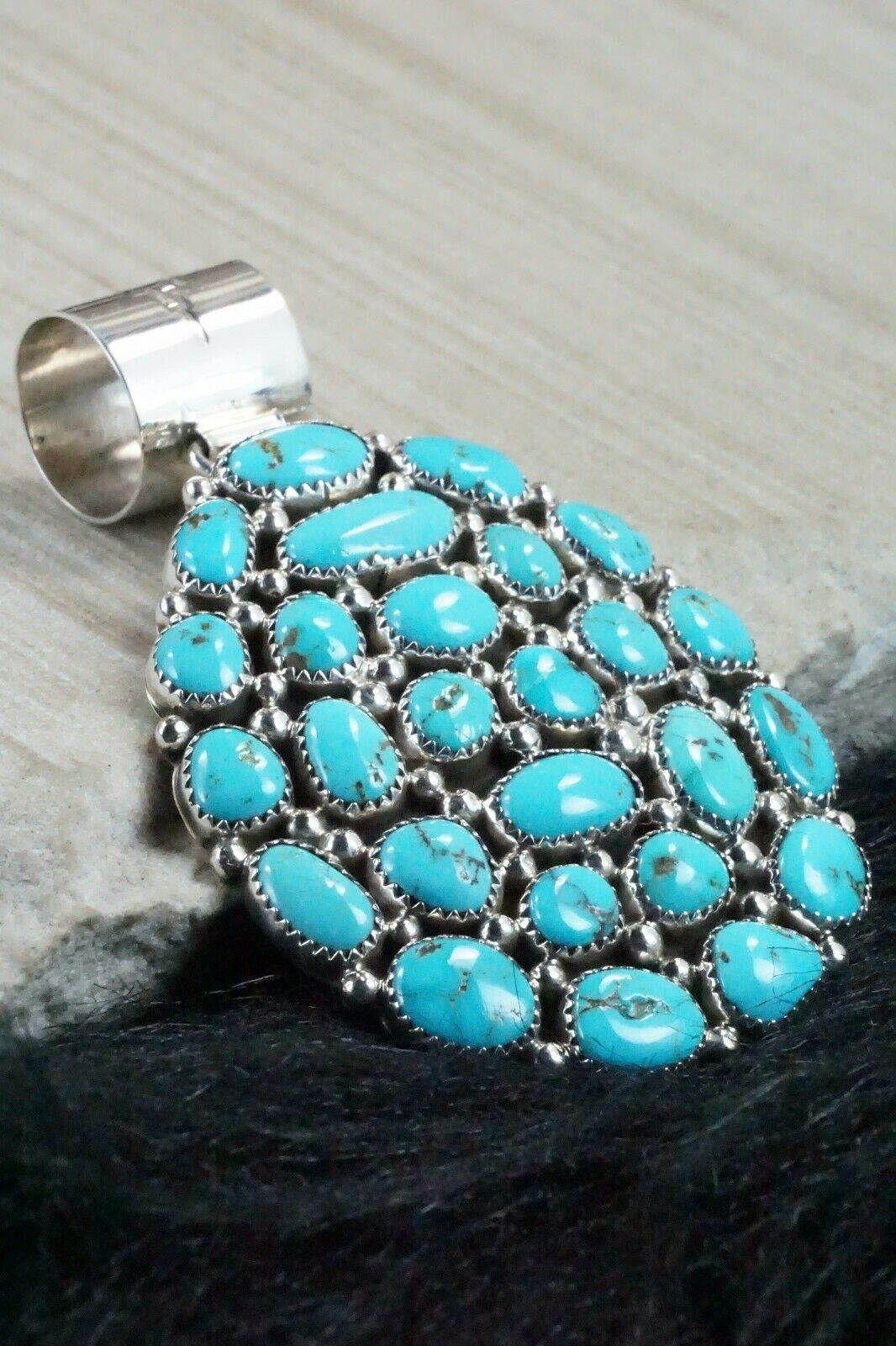 Turquoise and Sterling Silver Pendant - Marlene Haley