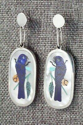 Inlay Lapis & Sterling Silver Earrings - Harlan Coonsis - High Lonesome Trading