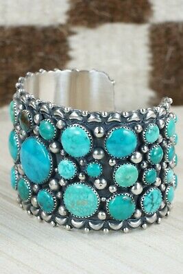 Navajo Turquoise and Sterling Silver Bracelet - Tom Lewis