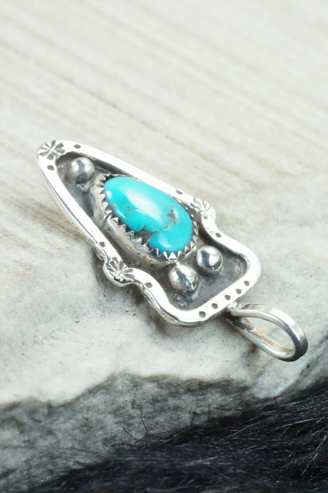 Turquoise & Sterling Silver Pendant - Priscilla Reeder