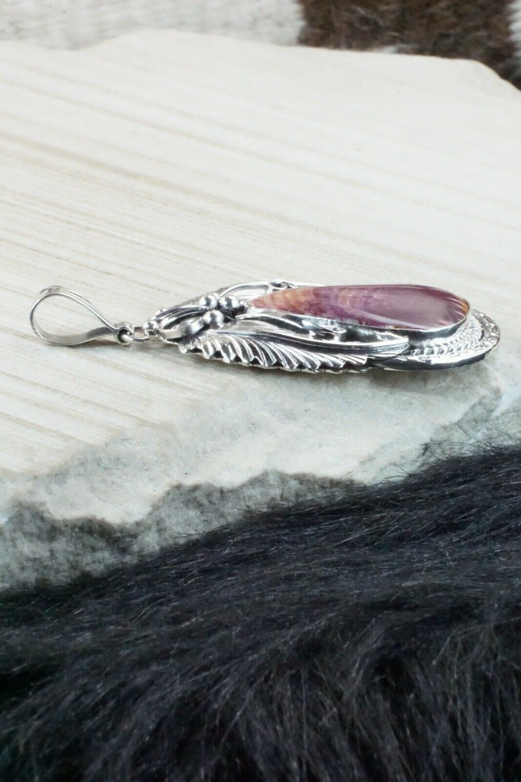 Spiny Oyster & Sterling Silver Pendant - Davey Morgan