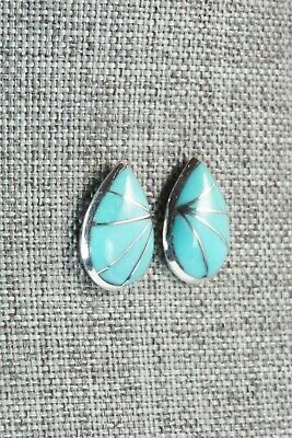 Turquoise & Sterling Silver Earrings - Evelyn Mahkee
