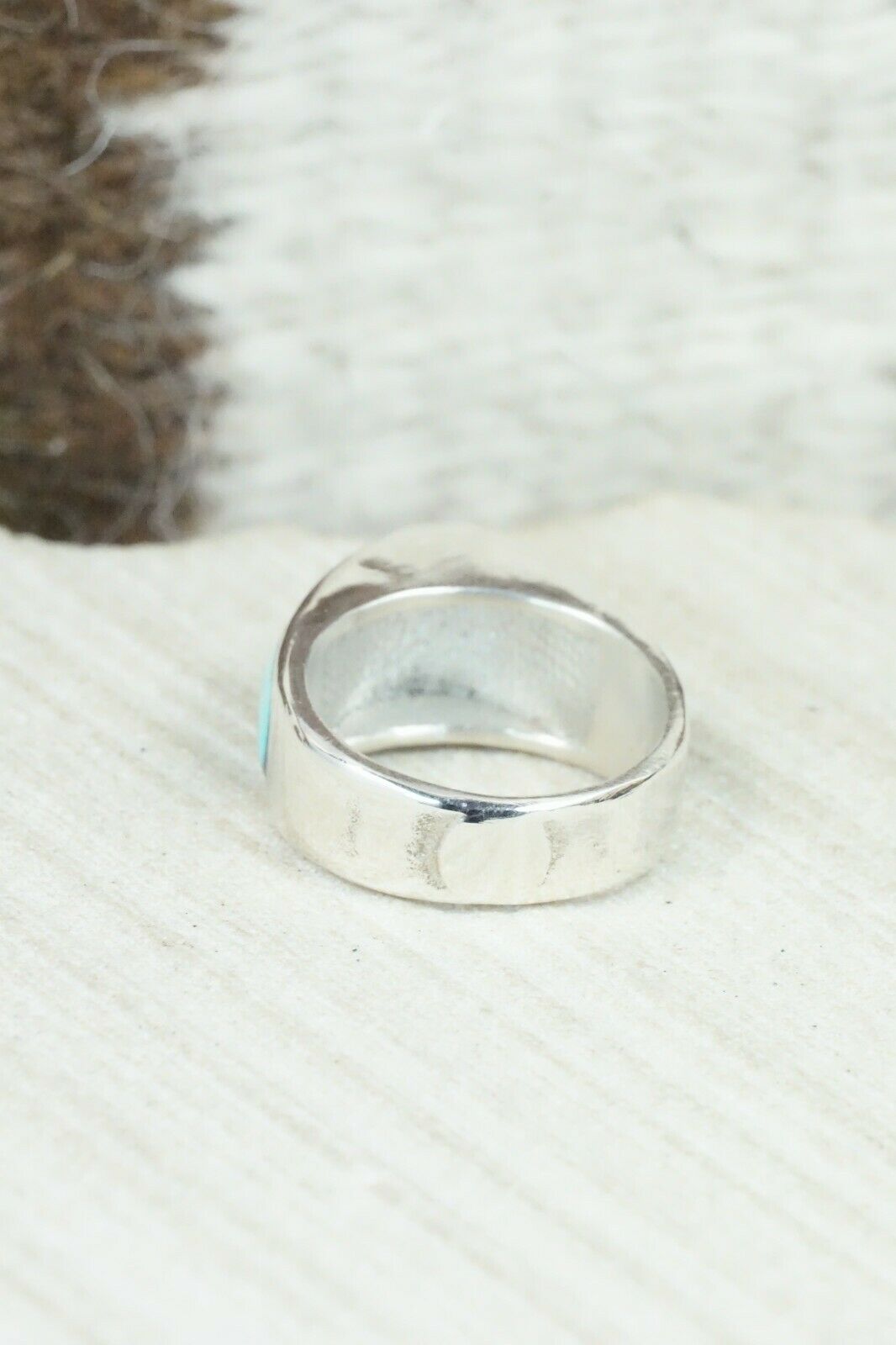 Turquoise & Sterling Silver Ring - Orena Leekya - Size 5.75