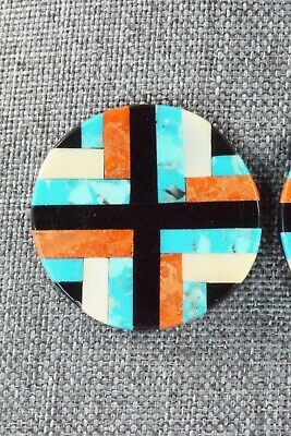 Multi Stone Inlay & Sterling Silver Earrings - Chaslyn Crespin