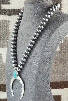 Turquoise & Sterling Silver Squash Blossom Necklace - Jan Mariano