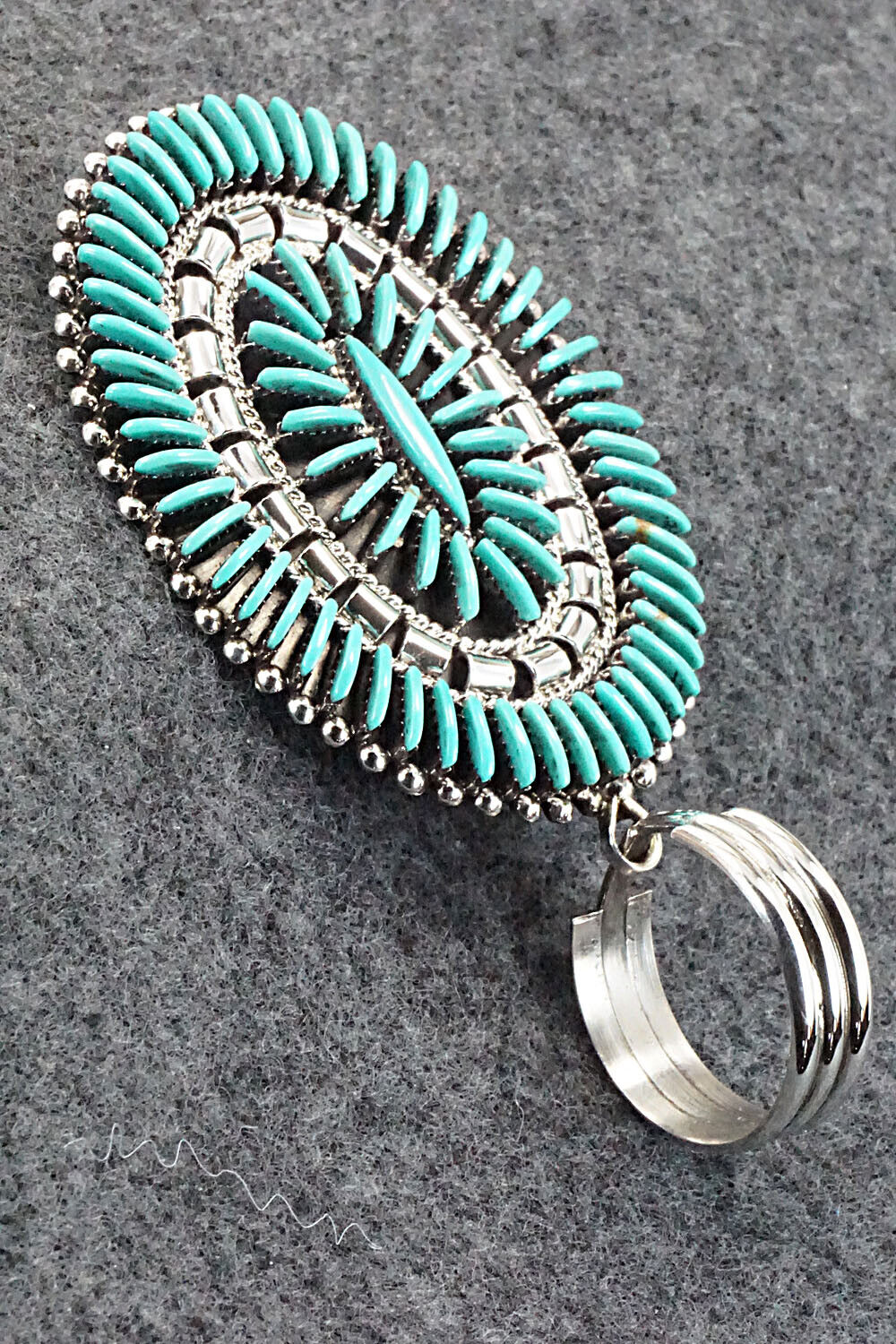 Turquoise & Sterling Silver Pendant - Edmund Cooeyate