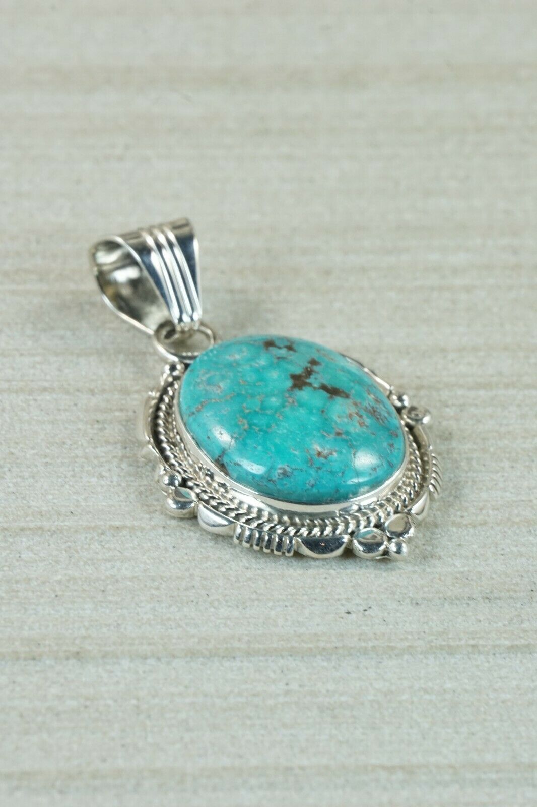 Navajo Turquoise and Sterling Silver Pendant - Daniel Benally