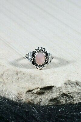 Navajo Pink Quartz and Sterling Silver Ring - Jan Mariano - Size 10 - High Lonesome Trading
