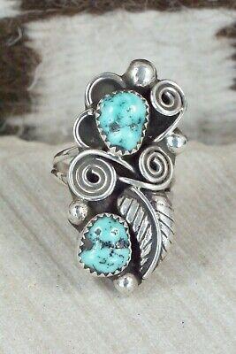 Turquoise and Sterling Silver Ring - Kenneth Jones - Size 7.5 - High Lonesome Trading