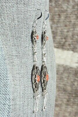 Coral & Sterling Silver Earrings - Diana Bellson