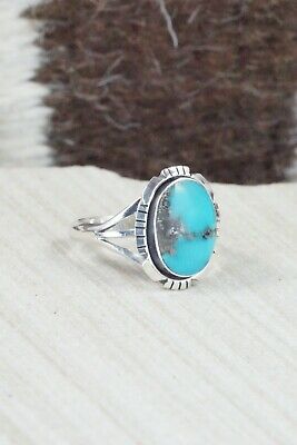 Turquoise & Sterling Silver Ring - Amos Begay - Size 9.25