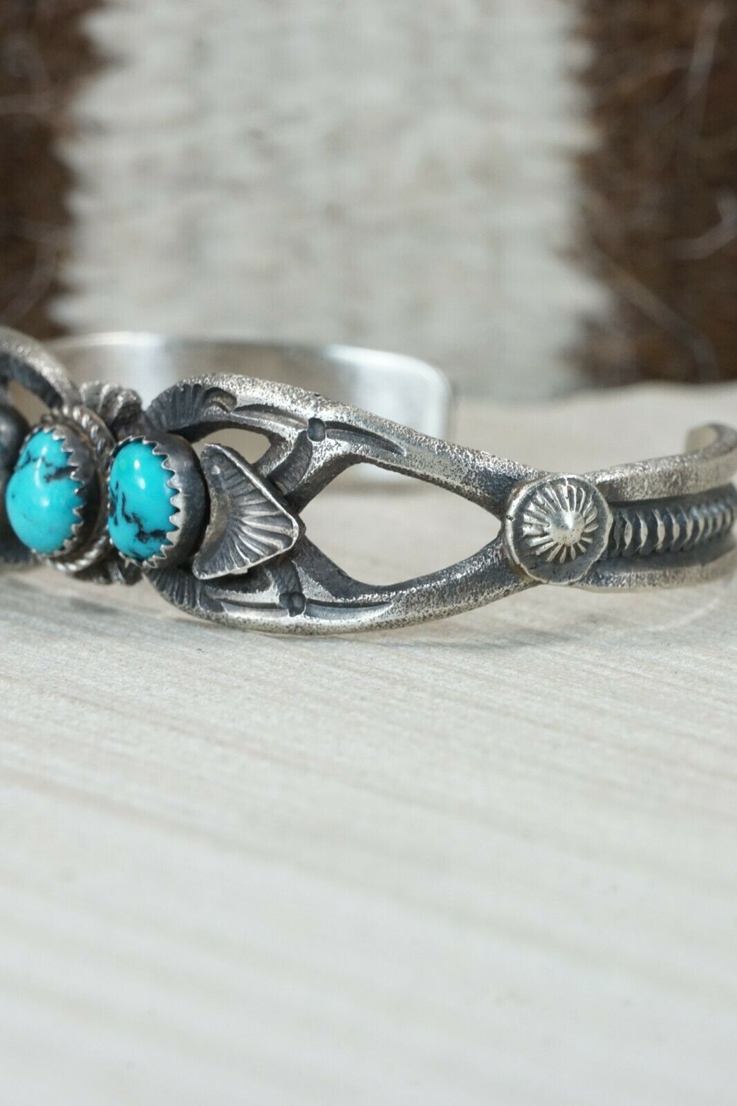 Turquoise and Sterling Silver Bracelet - Eva & Linberg Billah