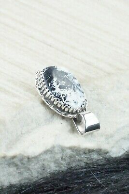 White Buffalo & Sterling Silver Pendant - Alvin Joe