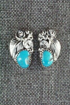 Turquoise & Sterling Silver Earrings - Etta Larry