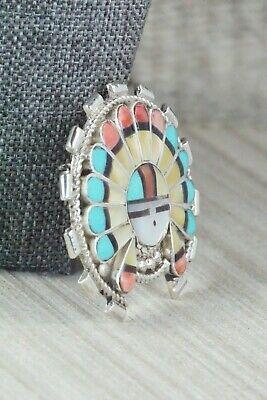 Zuni Multi Stone and Sterling Silver Pendant & Pin - Verdel Niiha - High Lonesome Trading