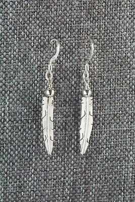 Sterling Silver Feather Earrings - Marvin Arviso